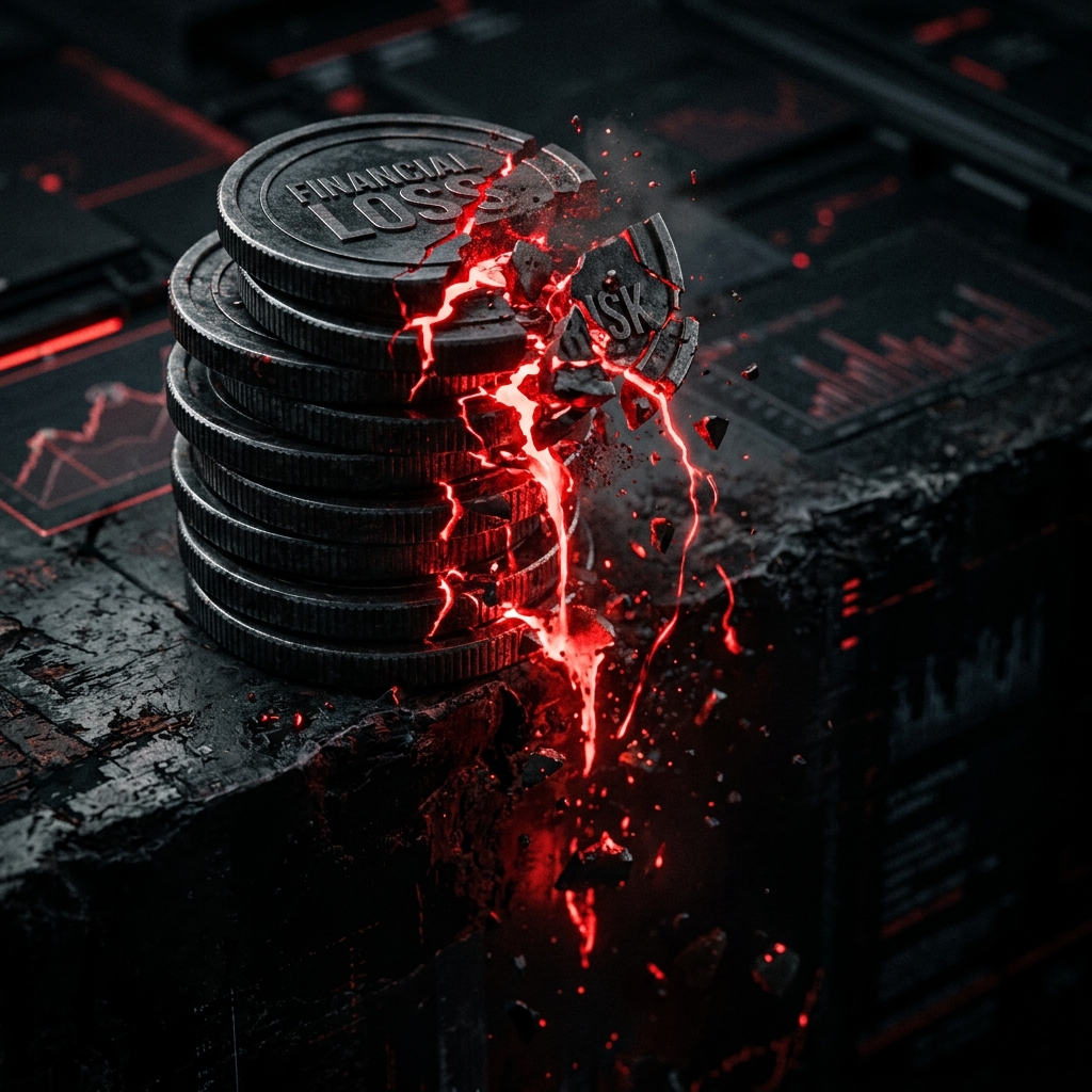 Fracturing metallic coin stack leaking red energy